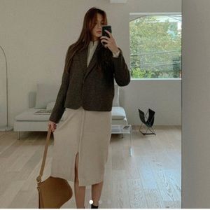 Korean V Neck Knit Dress